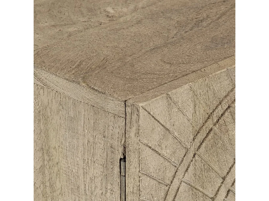 Table de chevet 40x30x50 bois massif manguier et fer