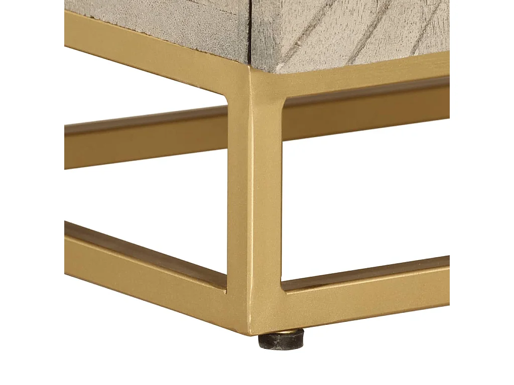 Table de chevet 40x30x50 bois massif manguier et fer