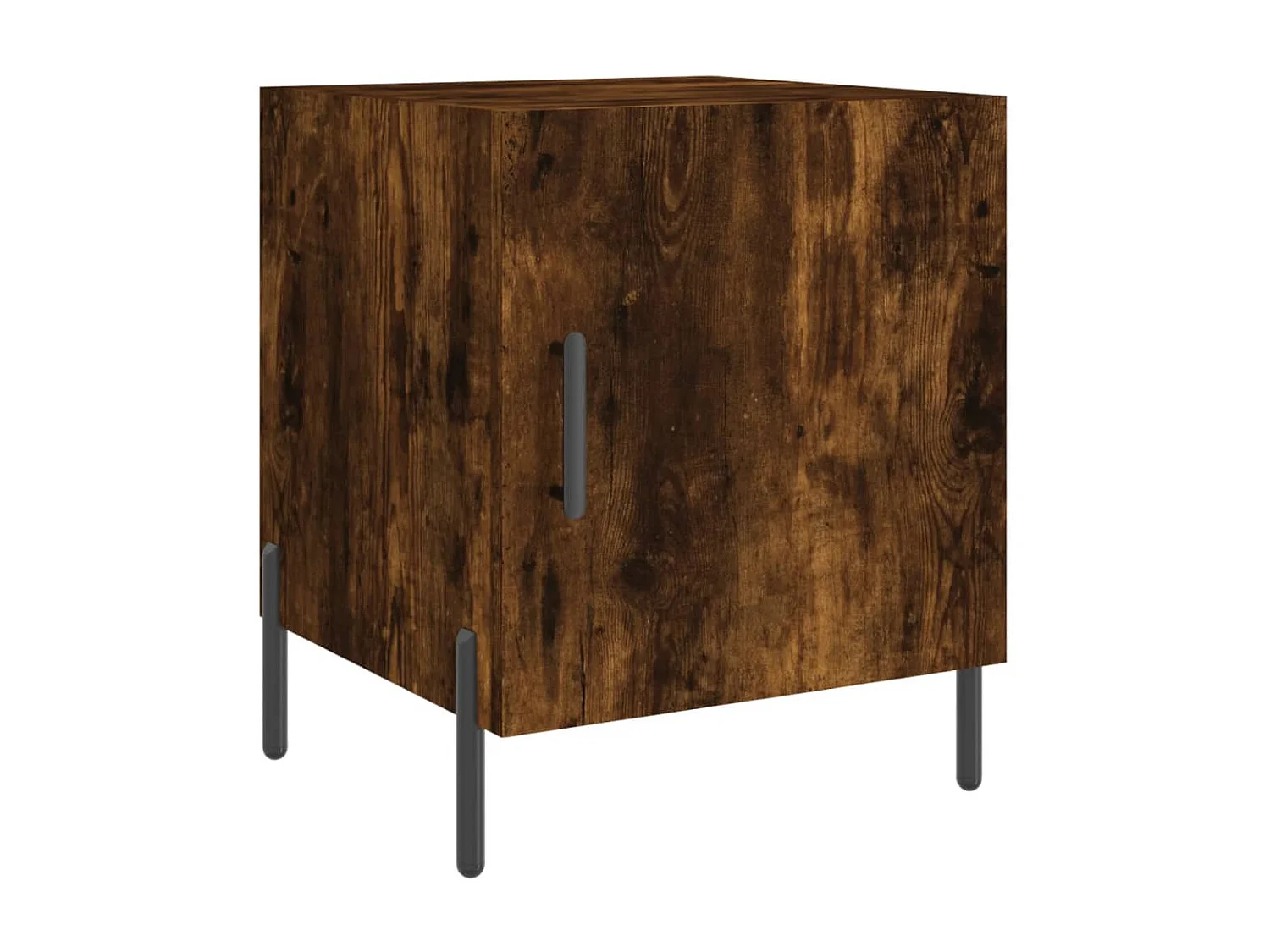 Table de chevet chêne fumé 40x40x50 bois d'ingénierie