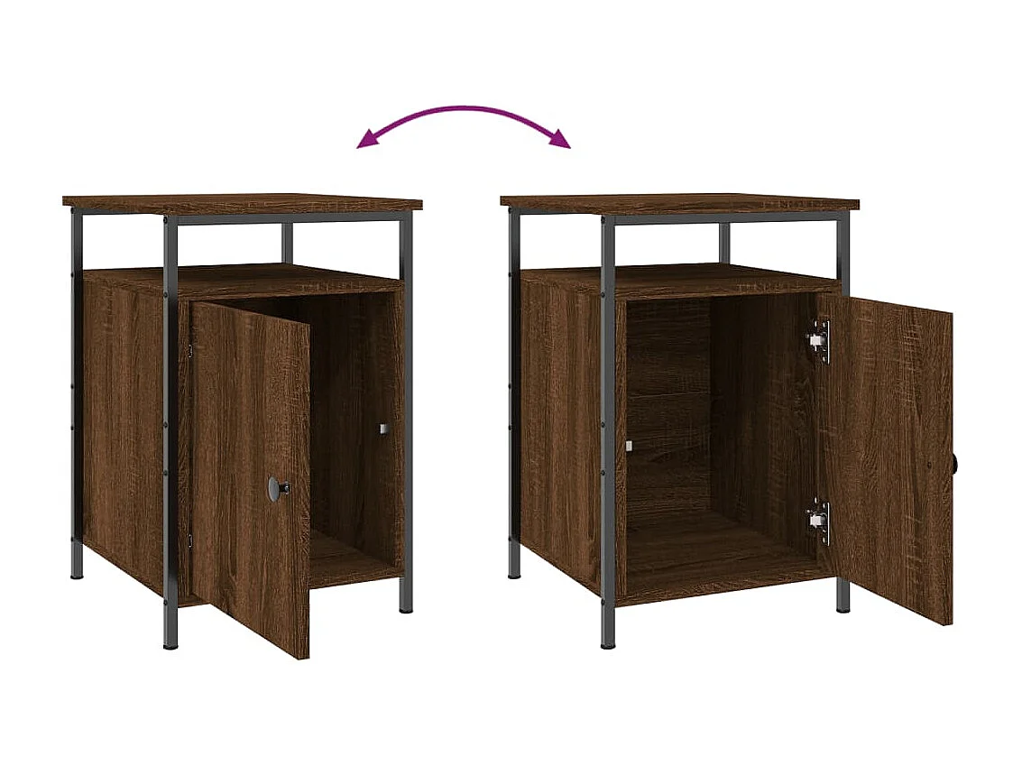 Table de chevet chêne marron 40x42x60 bois d'ingénierie