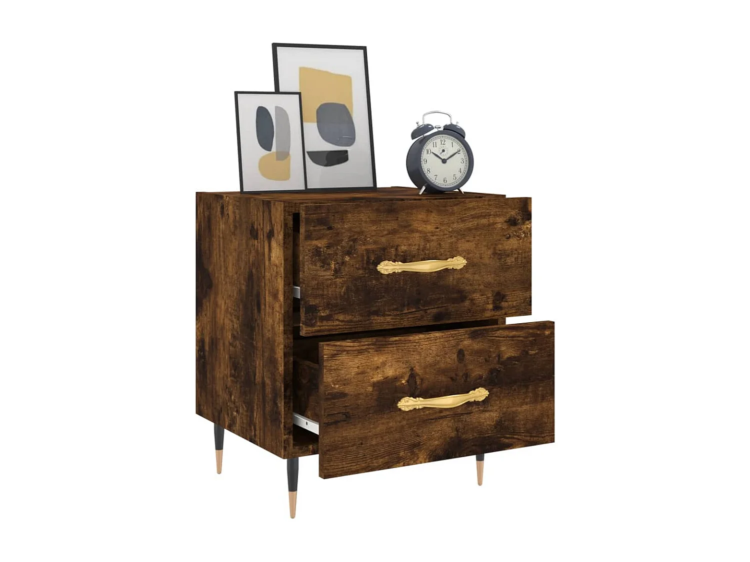 Tables de chevet 2pcs chêne fumé 40x35x47,5 bois d’ingénierie