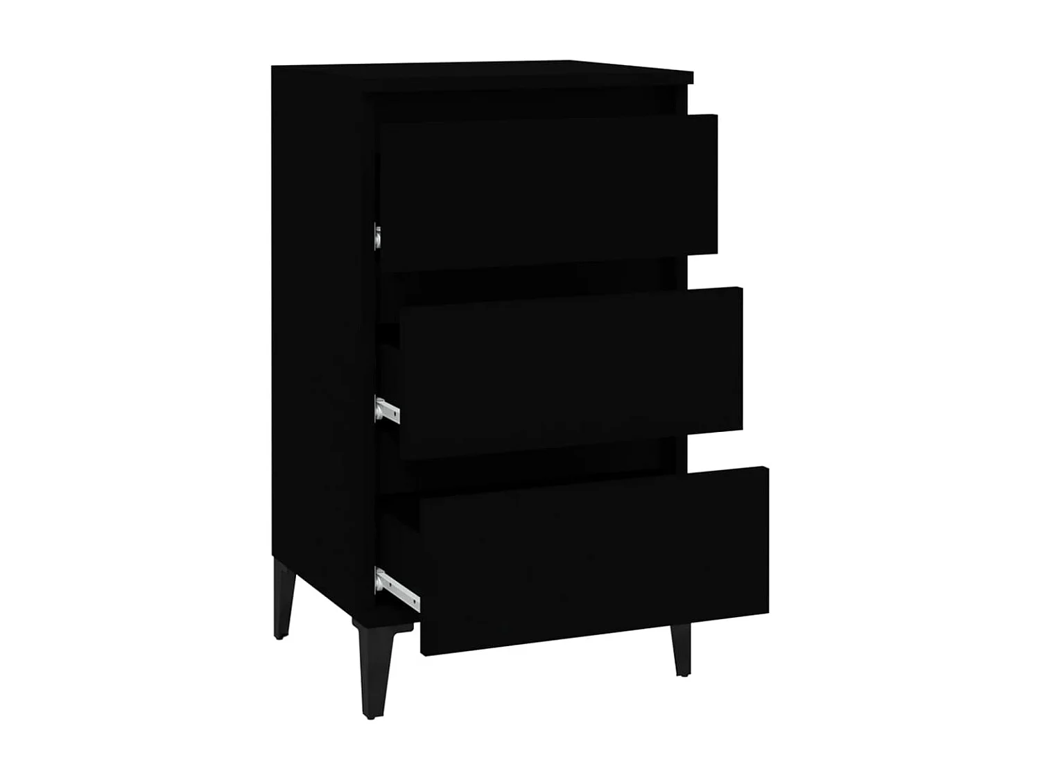 Table de chevet noir 40x35x70 bois d’ingénierie