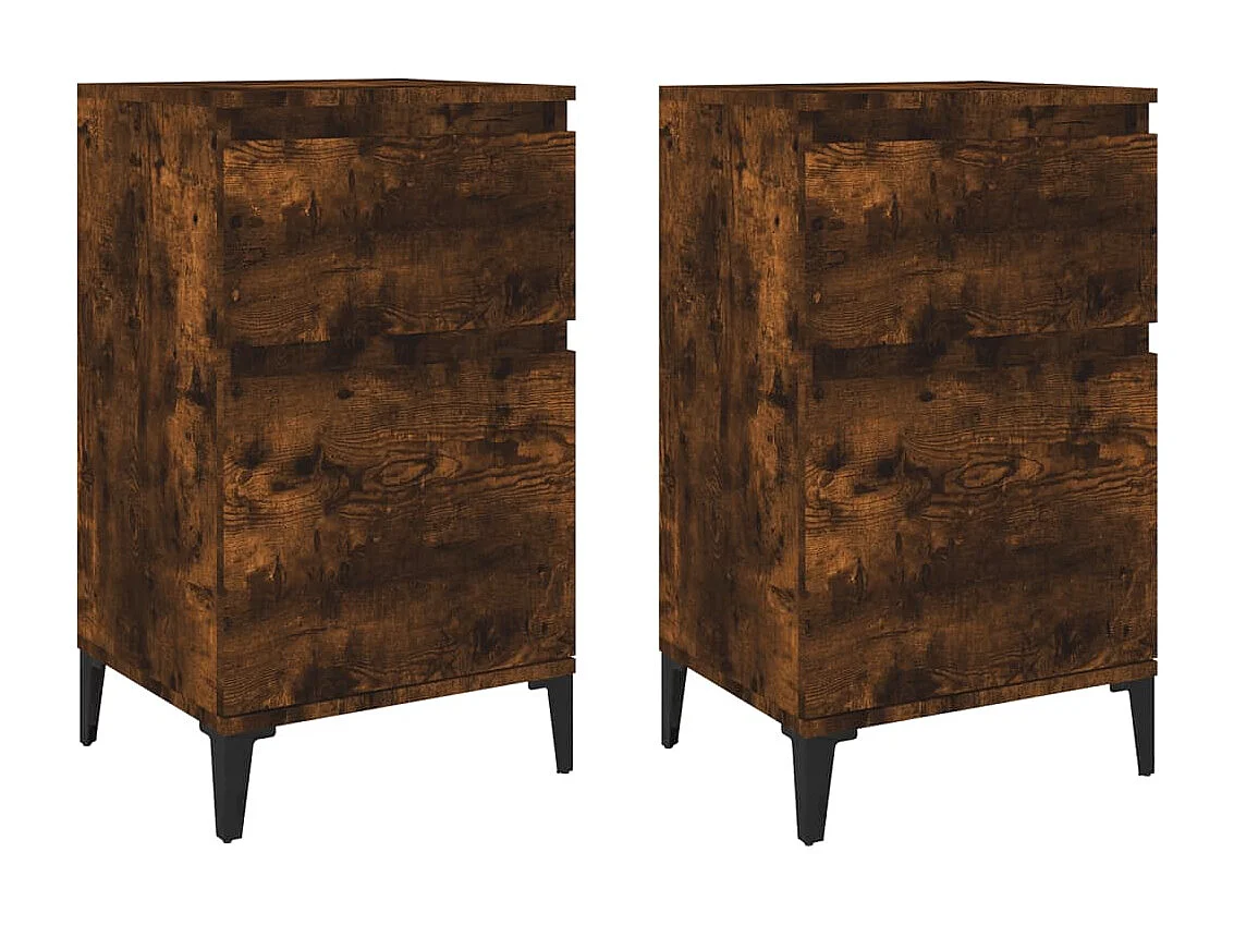 Tables de chevet 2 pcs chêne fumé 40x35x70