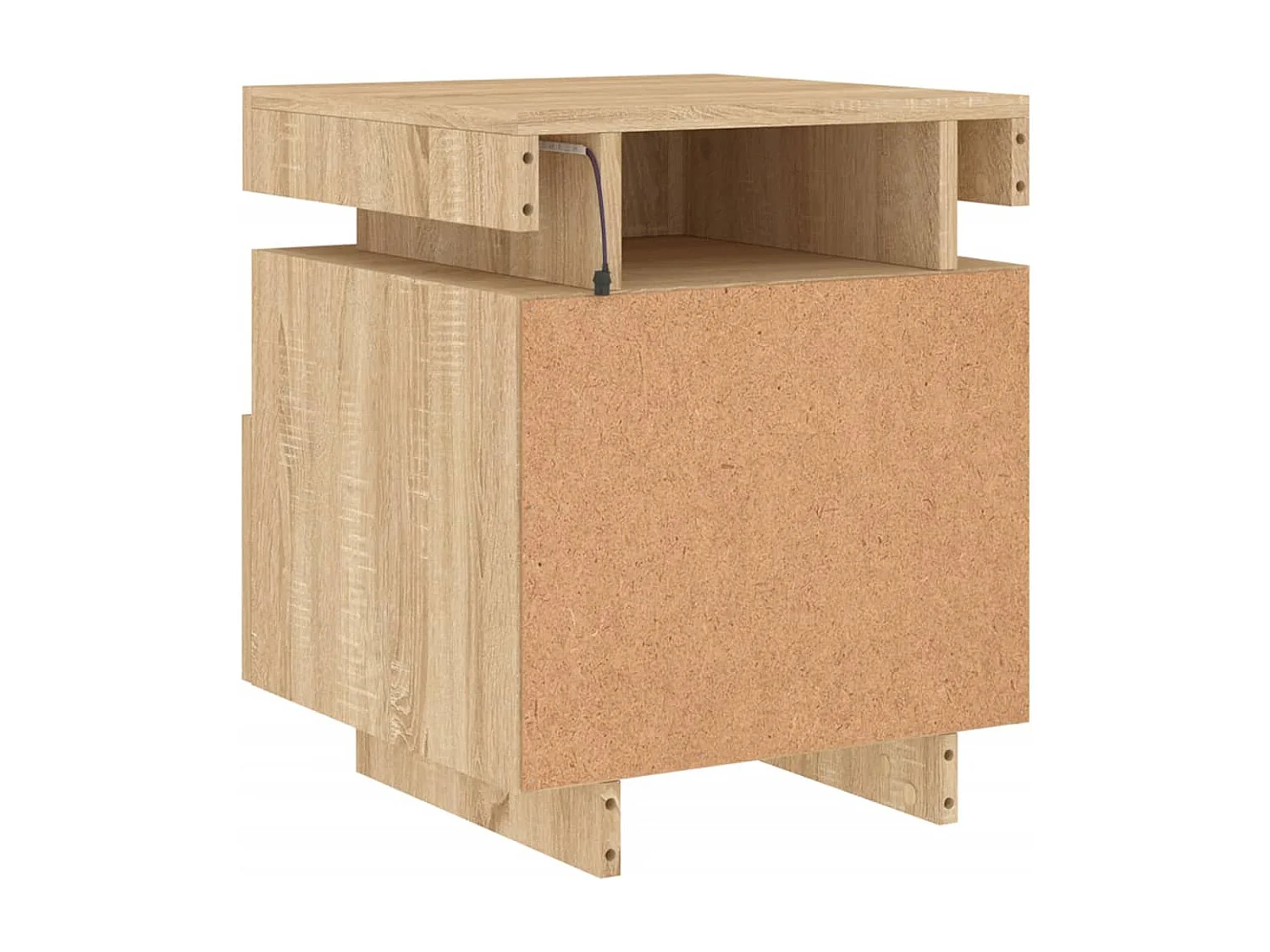 Armoires de chevet avec lumières LED 2 pcs chêne sonoma