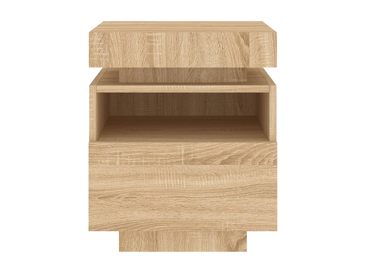 Armoires de chevet avec lumières LED 2 pcs chêne sonoma