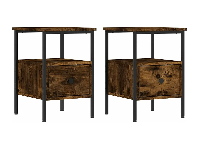 Tables de chevet 2 pcs chêne fumé 34x36x50 bois ingénierie