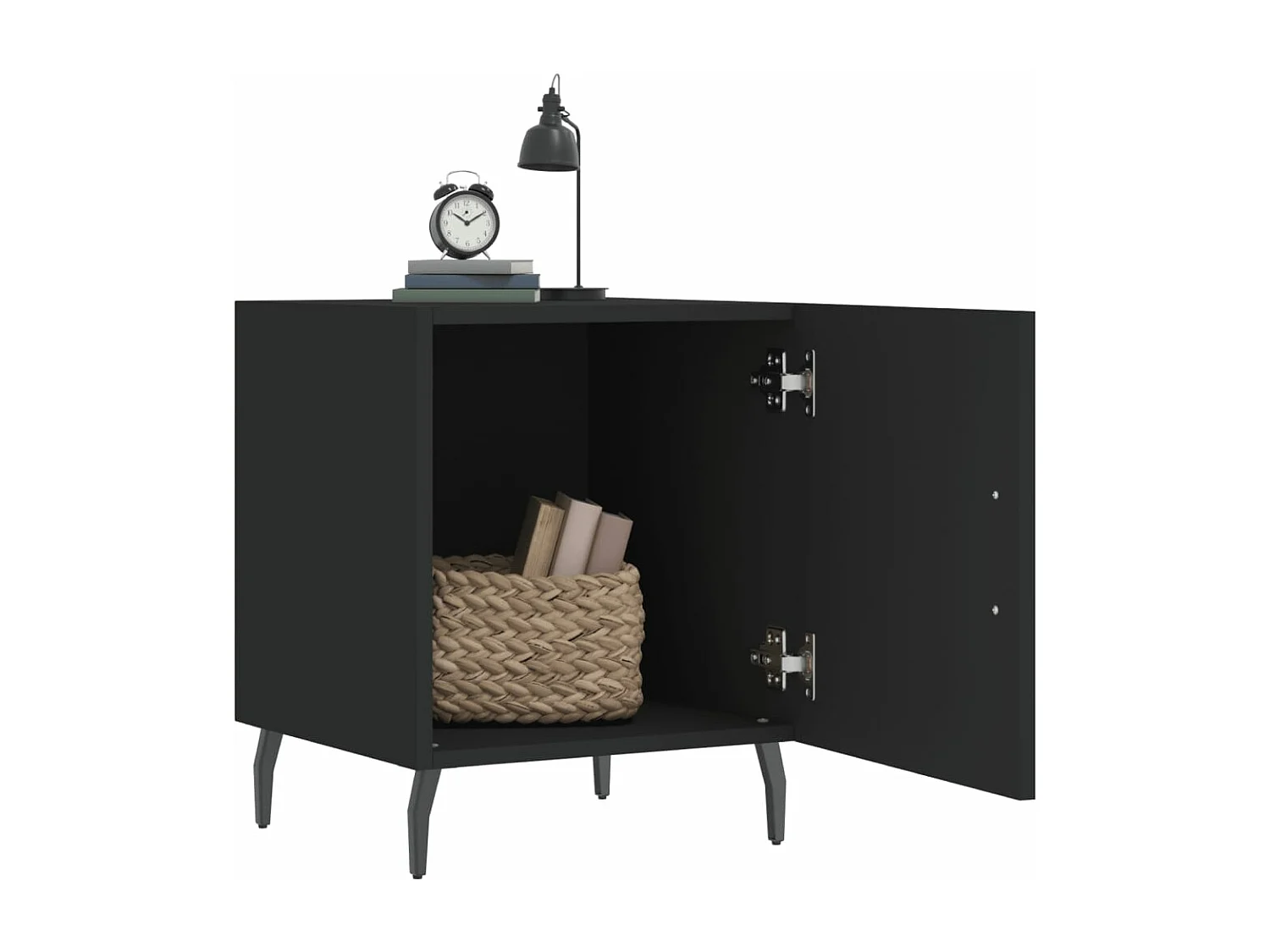 Table de chevet noir 40x40x50 bois d’ingénierie