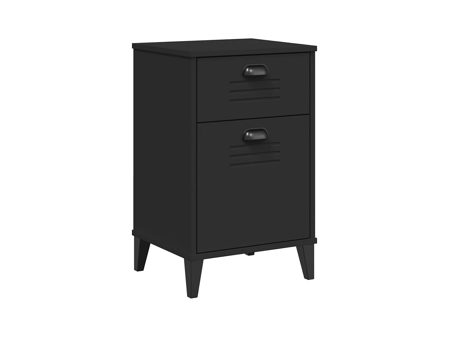 Table de chevet VIKEN noir bois de pin solide