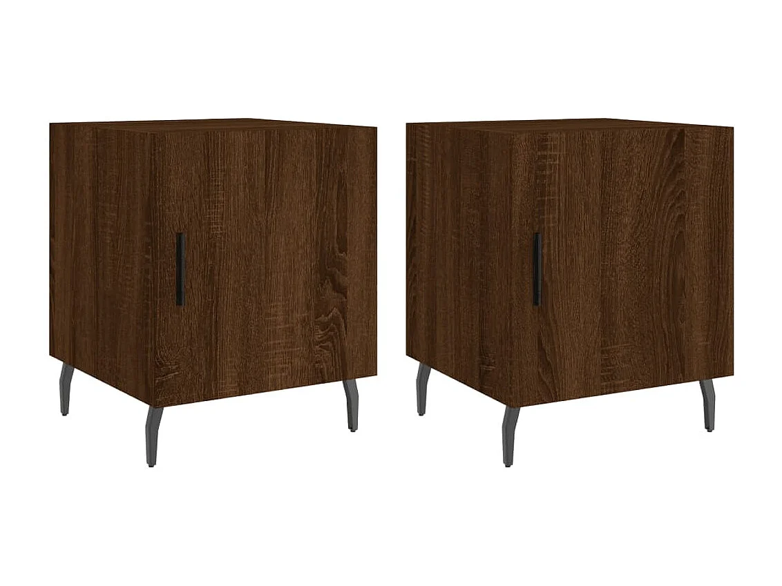 Tables de chevet 2pcs chêne marron 40x40x50 bois d'ingénierie