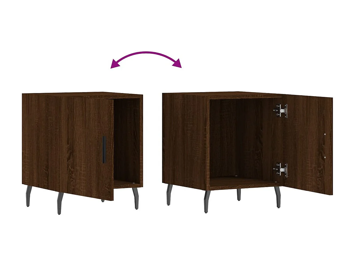 Tables de chevet 2pcs chêne marron 40x40x50 bois d'ingénierie