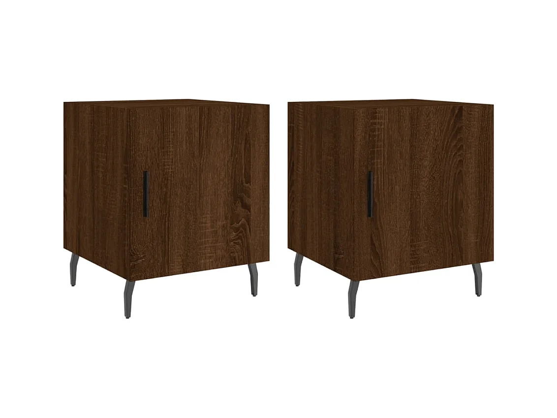Tables de chevet 2pcs chêne marron 40x40x50 bois d'ingénierie
