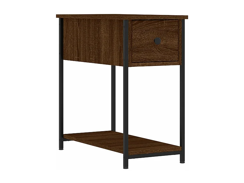 Table de chevet chêne marron 30x60x60 bois d'ingénierie