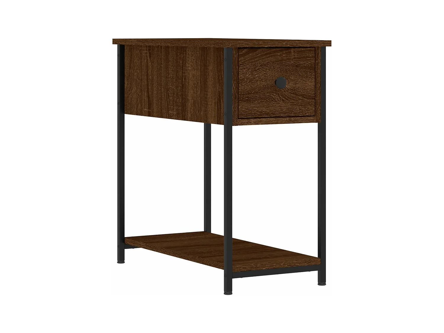Table de chevet chêne marron 30x60x60 bois d'ingénierie