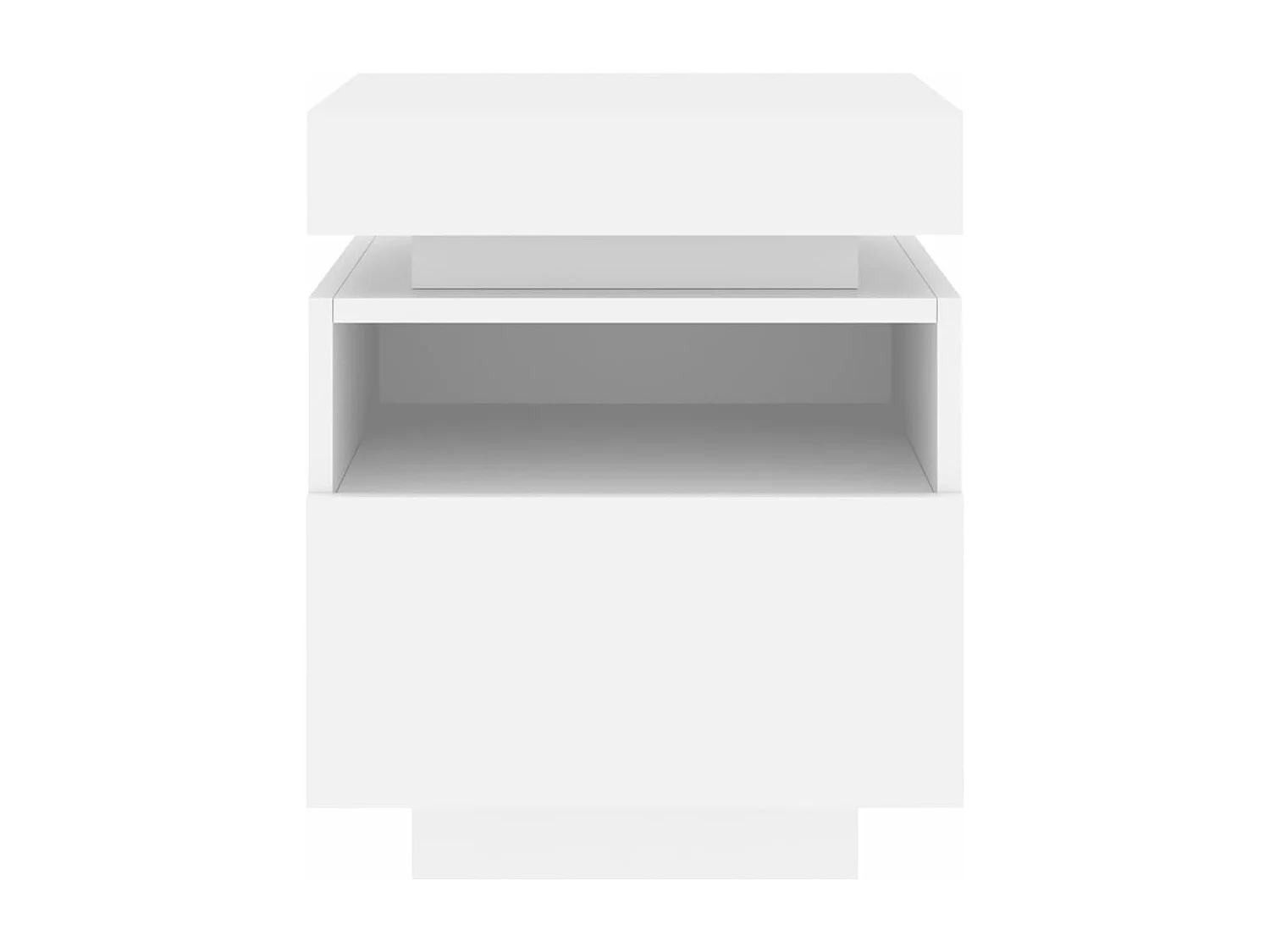 Armoires de chevet avec lumières LED 2 pcs blanc 40x39x48,5