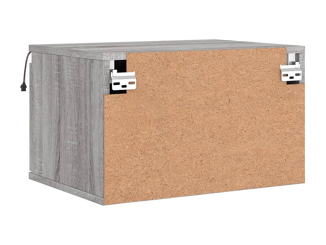 Tables de chevet murales avec lumières LED 2 pcs sonoma gris