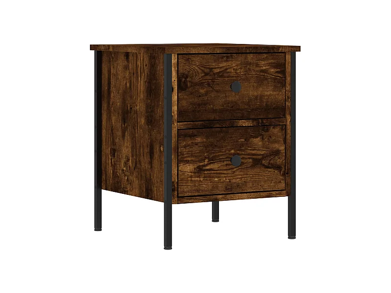 Table de chevet chêne fumé 40x42x50 bois d'ingénierie