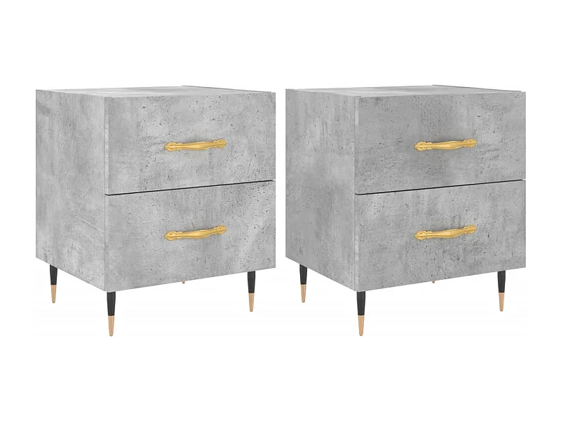 Tables de chevet 2pcs gris béton 40x35x47,5 bois d’ingénierie