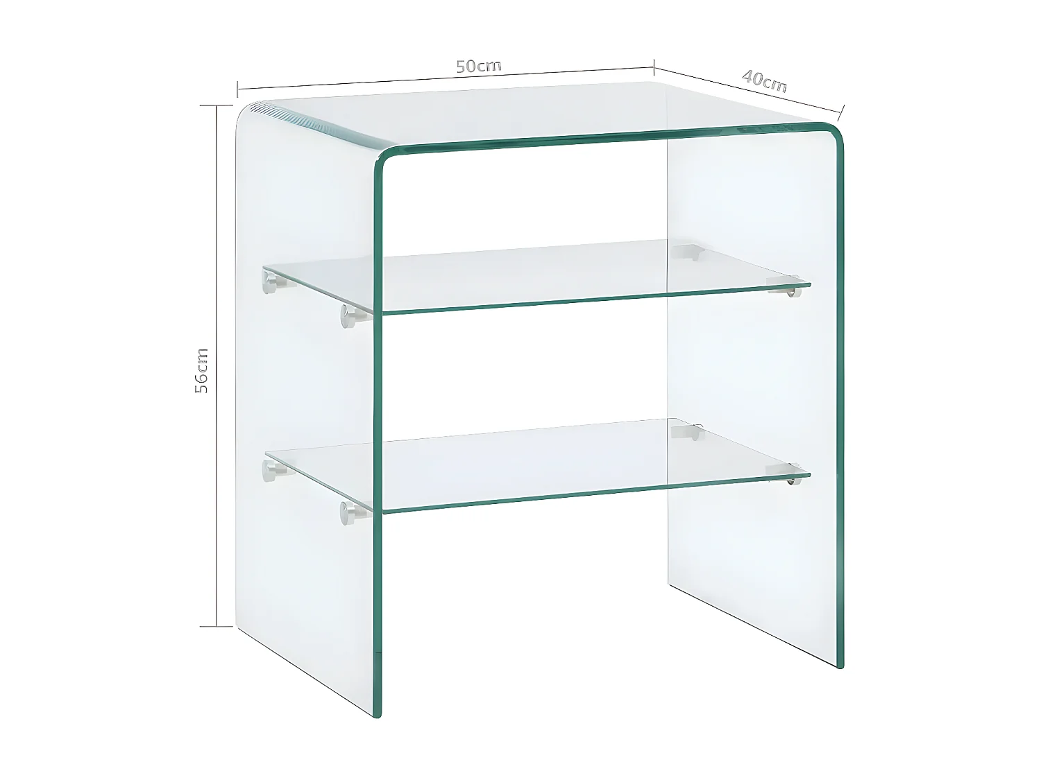 Rangement 3 plateaux verre trempé transparent Niu