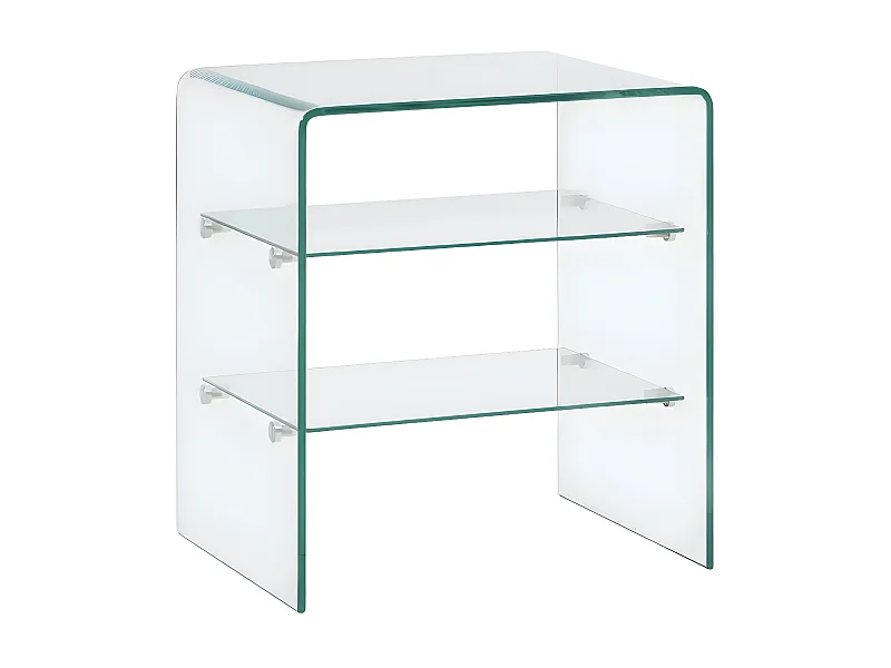 Rangement 3 plateaux verre trempé transparent Niu