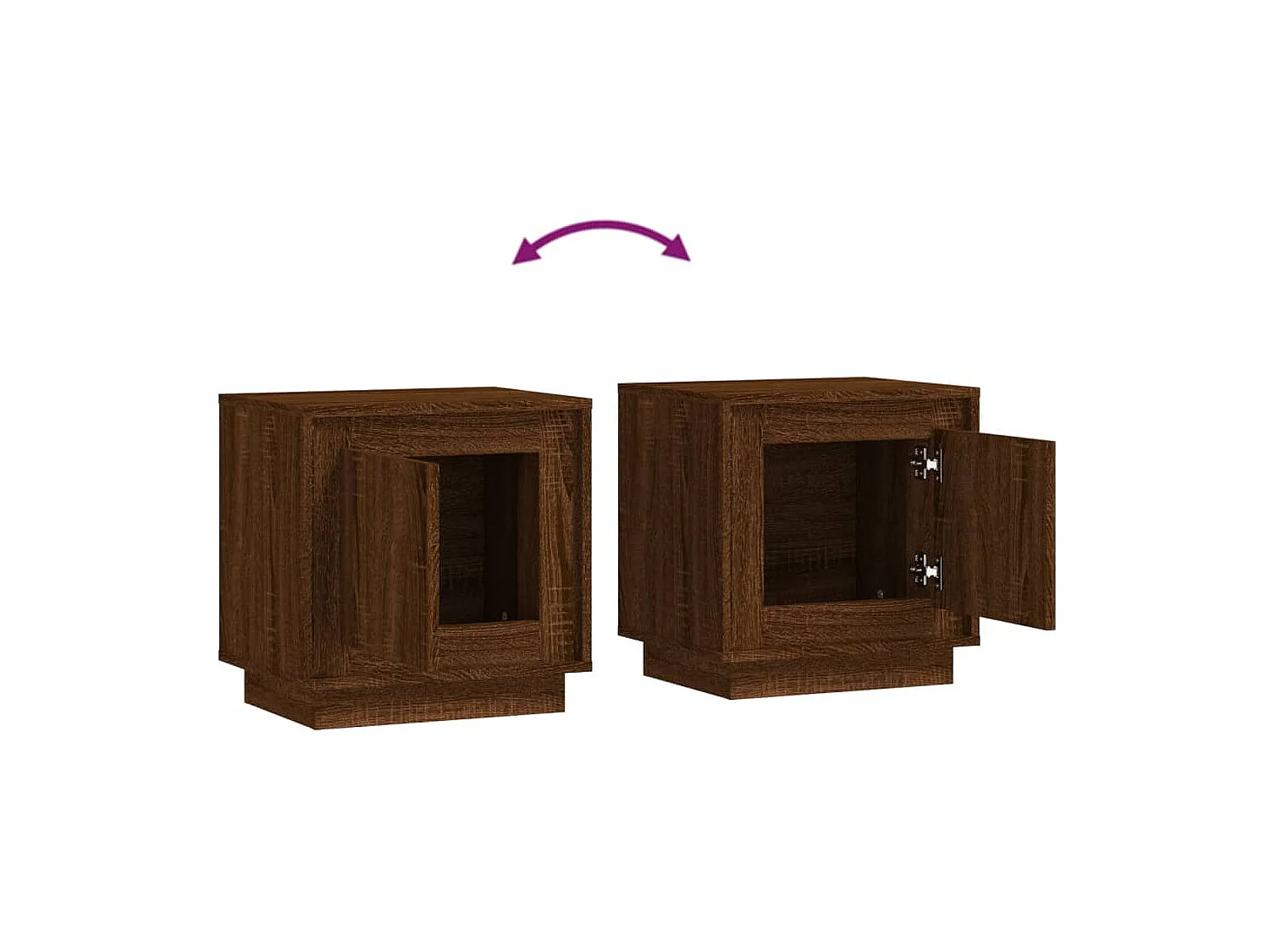 Table de chevet chêne marron 44x35x45 bois d'ingénierie