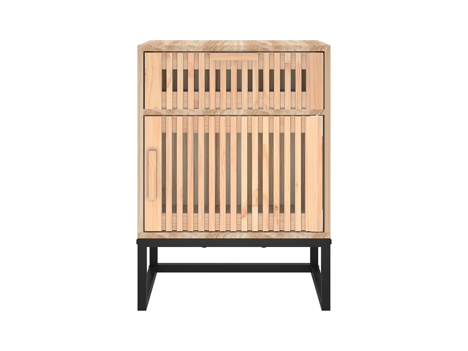 Table de chevet 40x30x55,5 bois d’ingénierie et fer