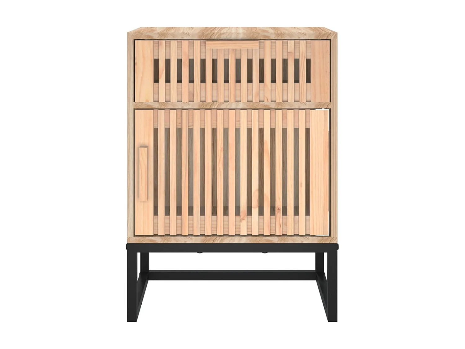 Table de chevet 40x30x55,5 bois d’ingénierie et fer