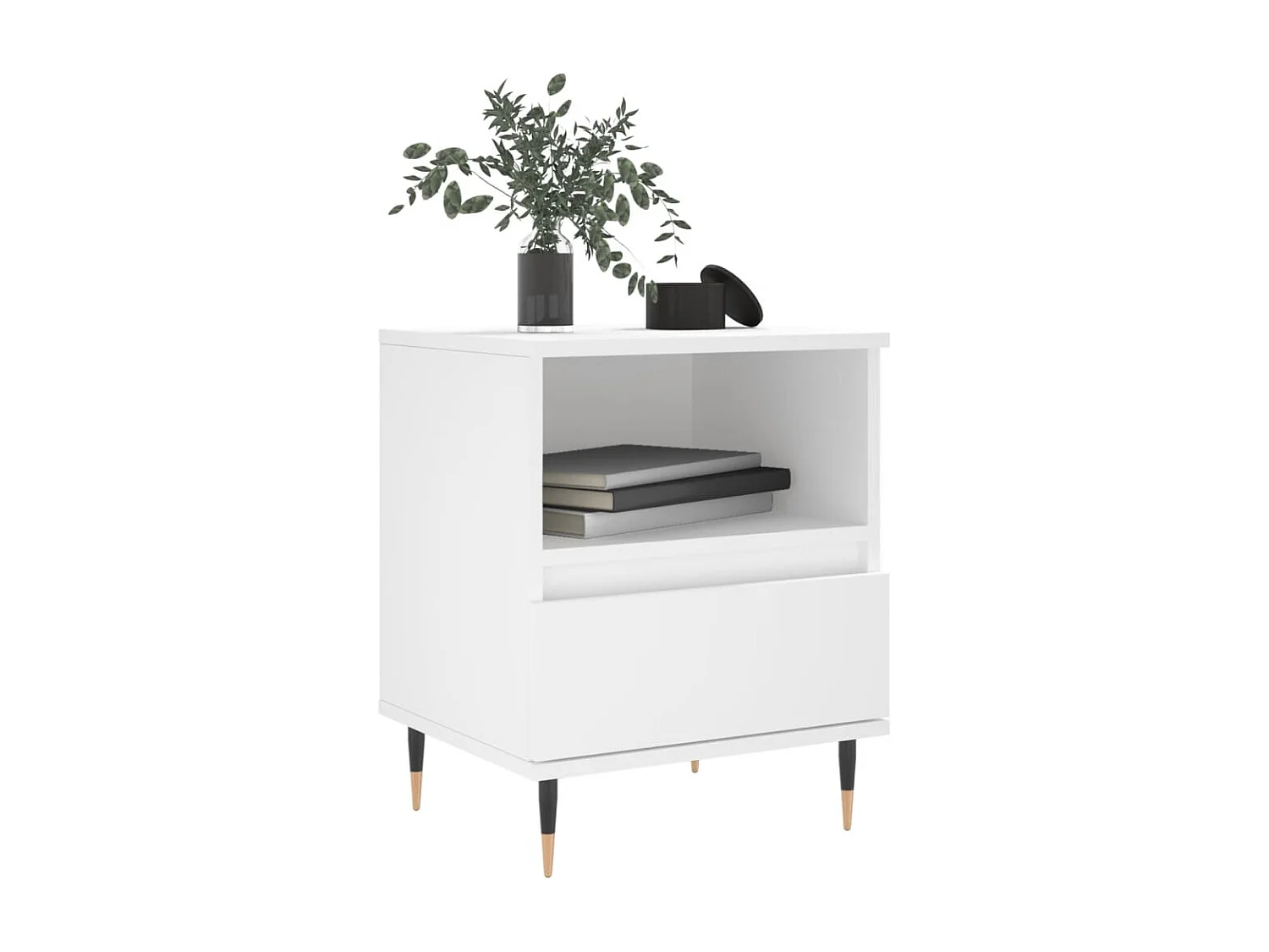 Table de chevet Blanc 40x35x50 Bois d’ingénierie