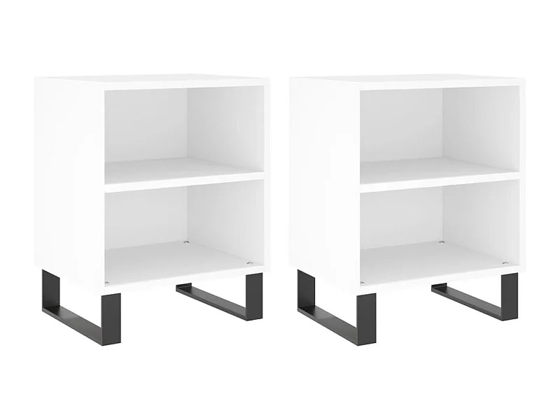 Tables de chevet 2 pcs blanc 40x30x50 bois d'ingénierie