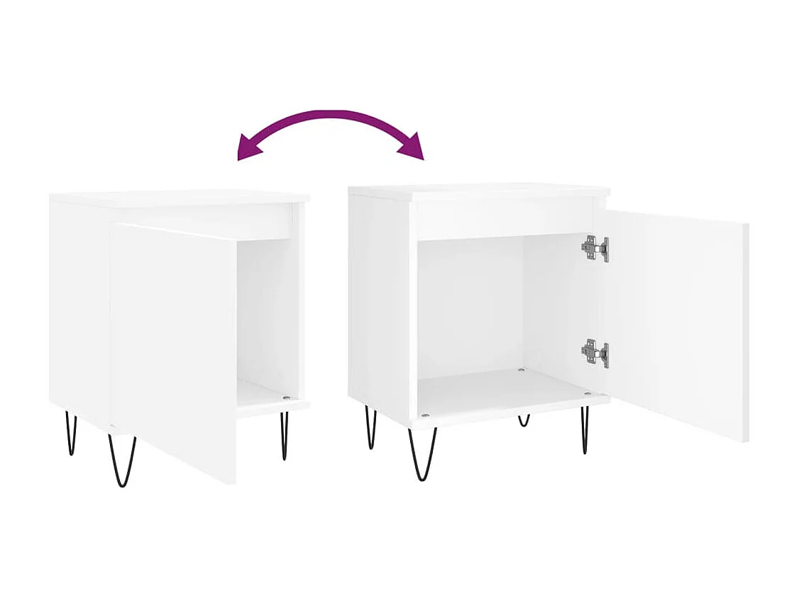 Tables de chevet 2 pcs blanc 40x30x50 bois d'ingénierie