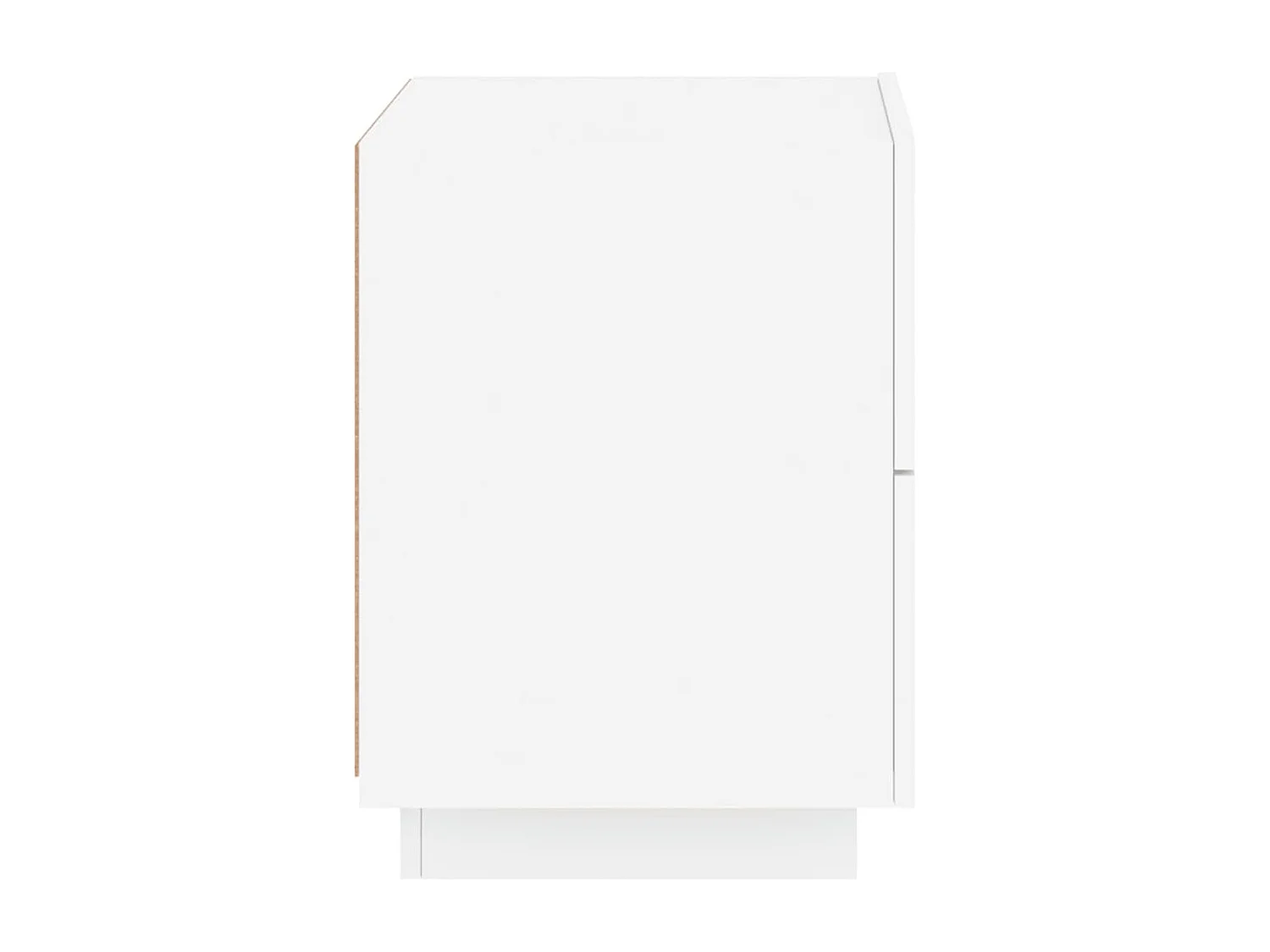 Armoires de chevet et lumières LED 2pcs blanc bois d'ingénierie