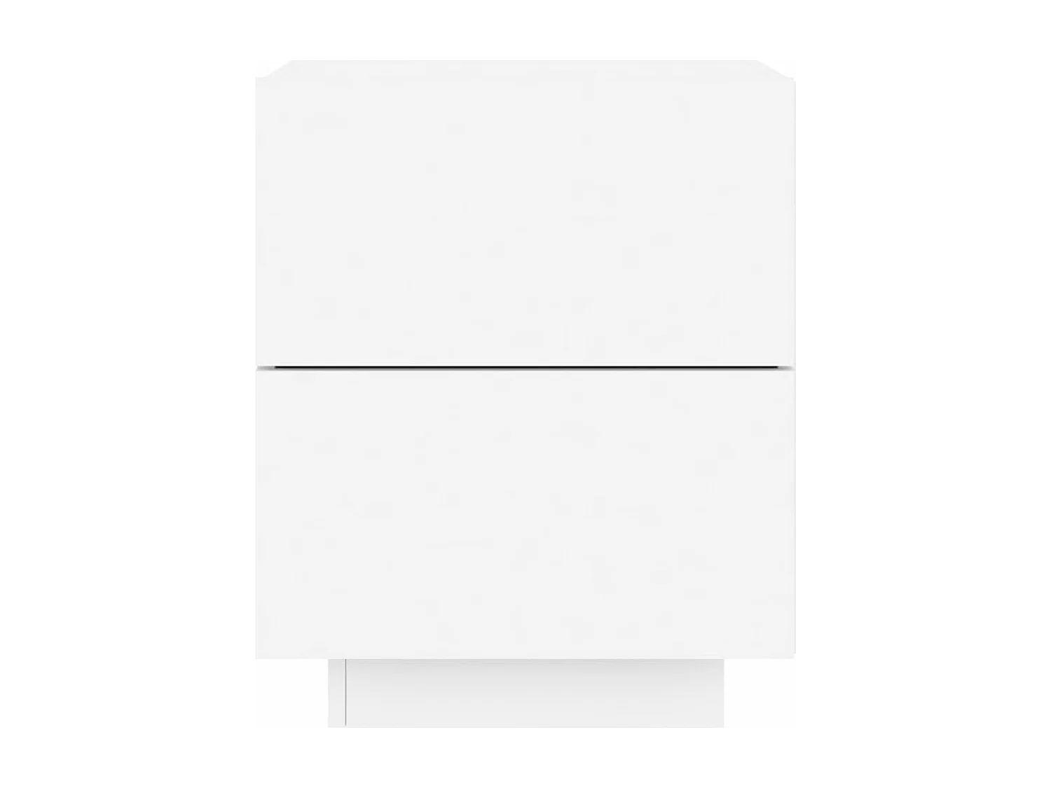 Armoires de chevet et lumières LED 2pcs blanc bois d'ingénierie