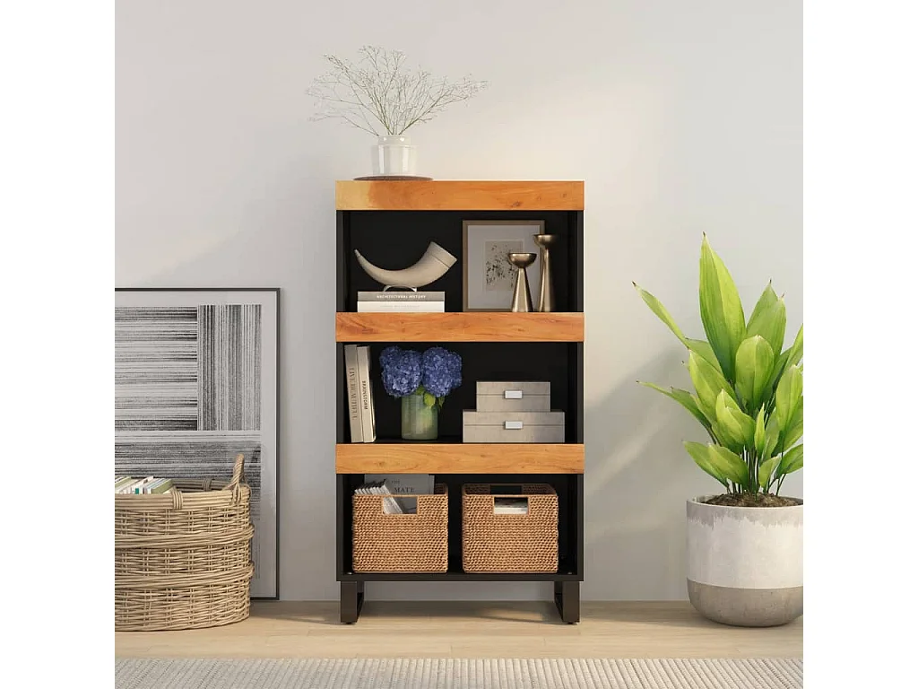 Armoire latérale 60x33x107 bois massif d'acacia