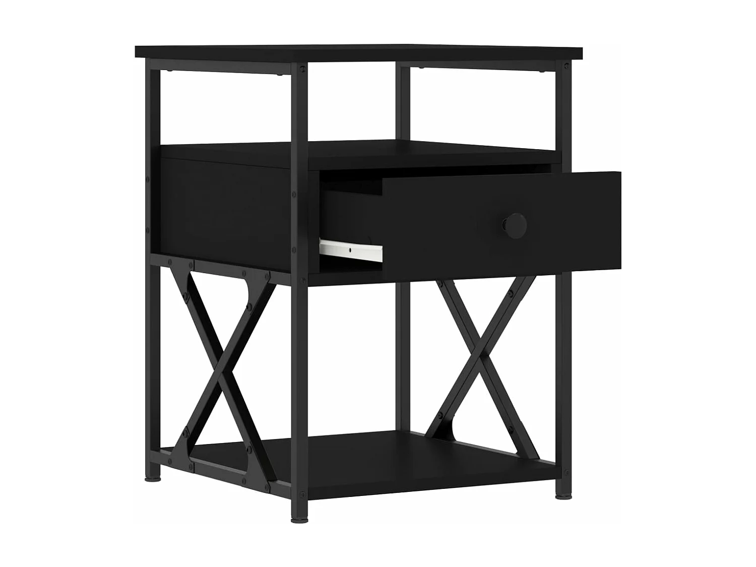 Tables de chevet 2 pcs noir 40x42x55 bois d’ingénierie