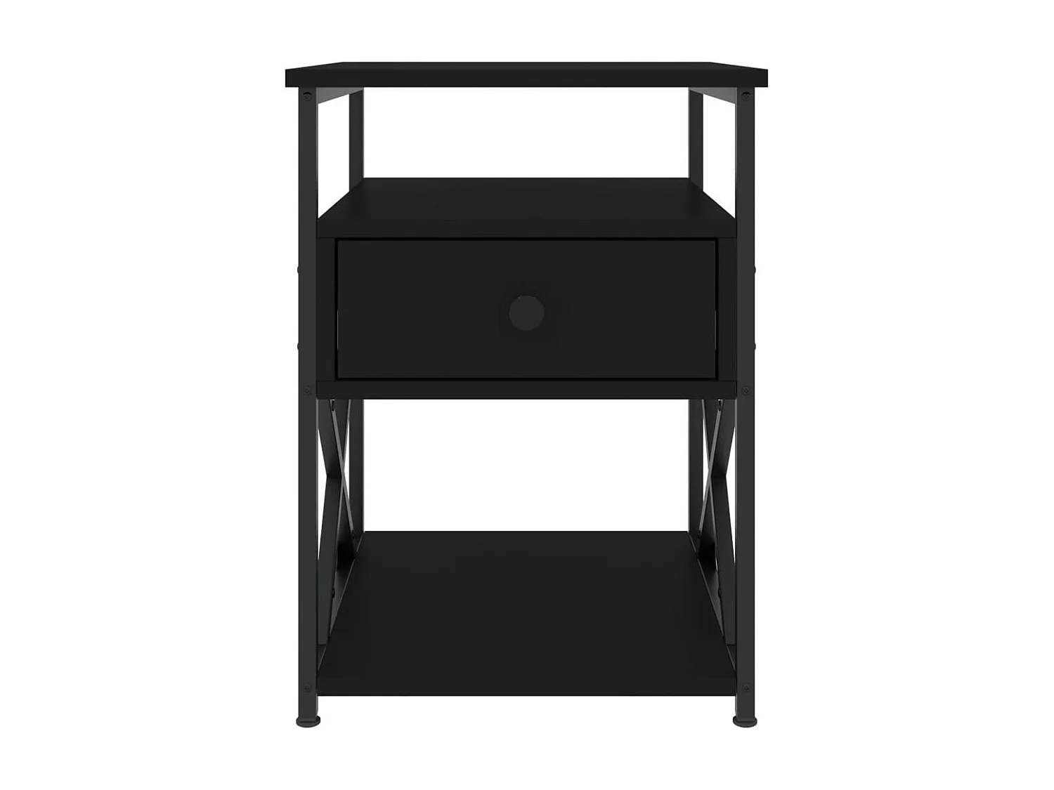 Tables de chevet 2 pcs noir 40x42x55 bois d’ingénierie