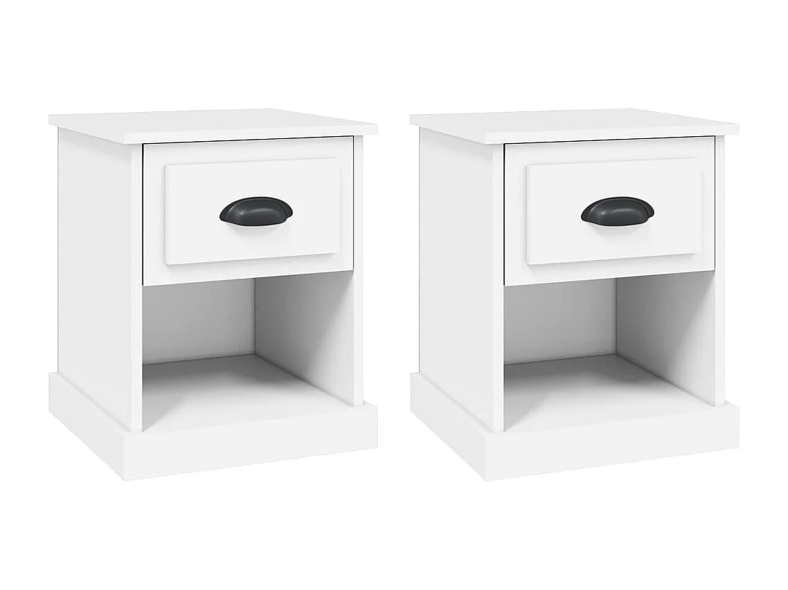 Tables de chevet 2 pcs blanc 39x39x47,5 bois d'ingénierie