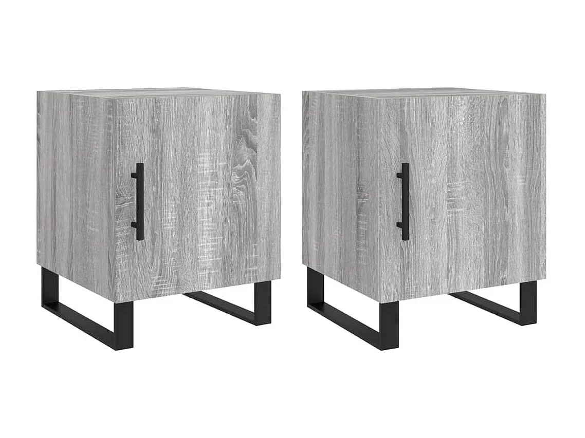 Tables de chevet 2 pcs sonoma gris 40x40x50 bois d'ingénierie