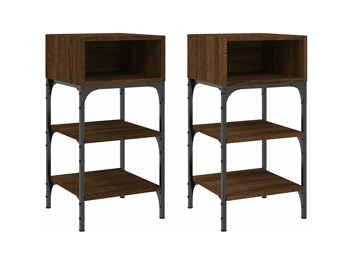 Tables de chevet 2 pcs chêne marron 35x34,5x70