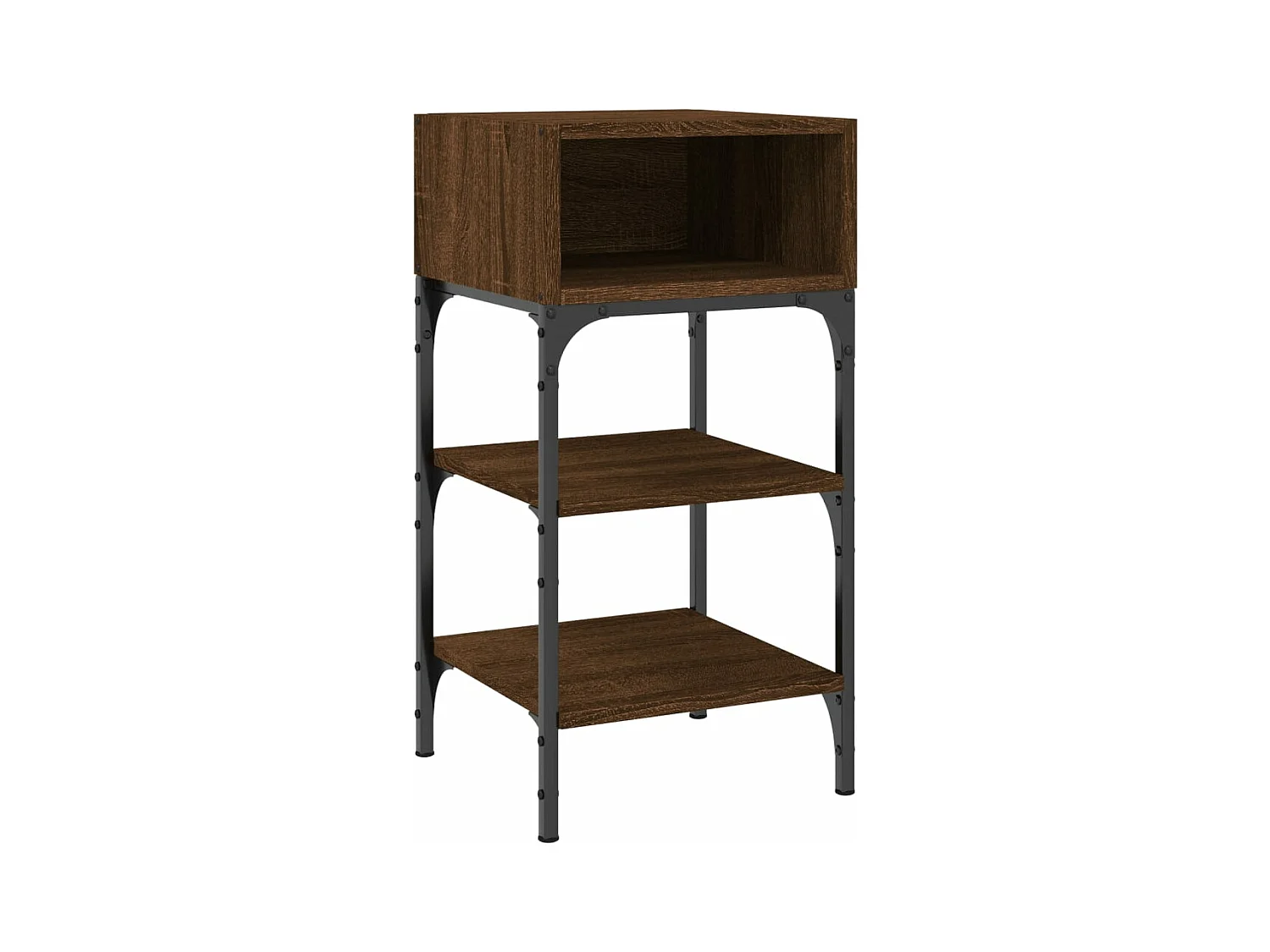 vidaXL Mesita noche 2 uds madera ingeniería marrón roble 35x34,5x70 cm
