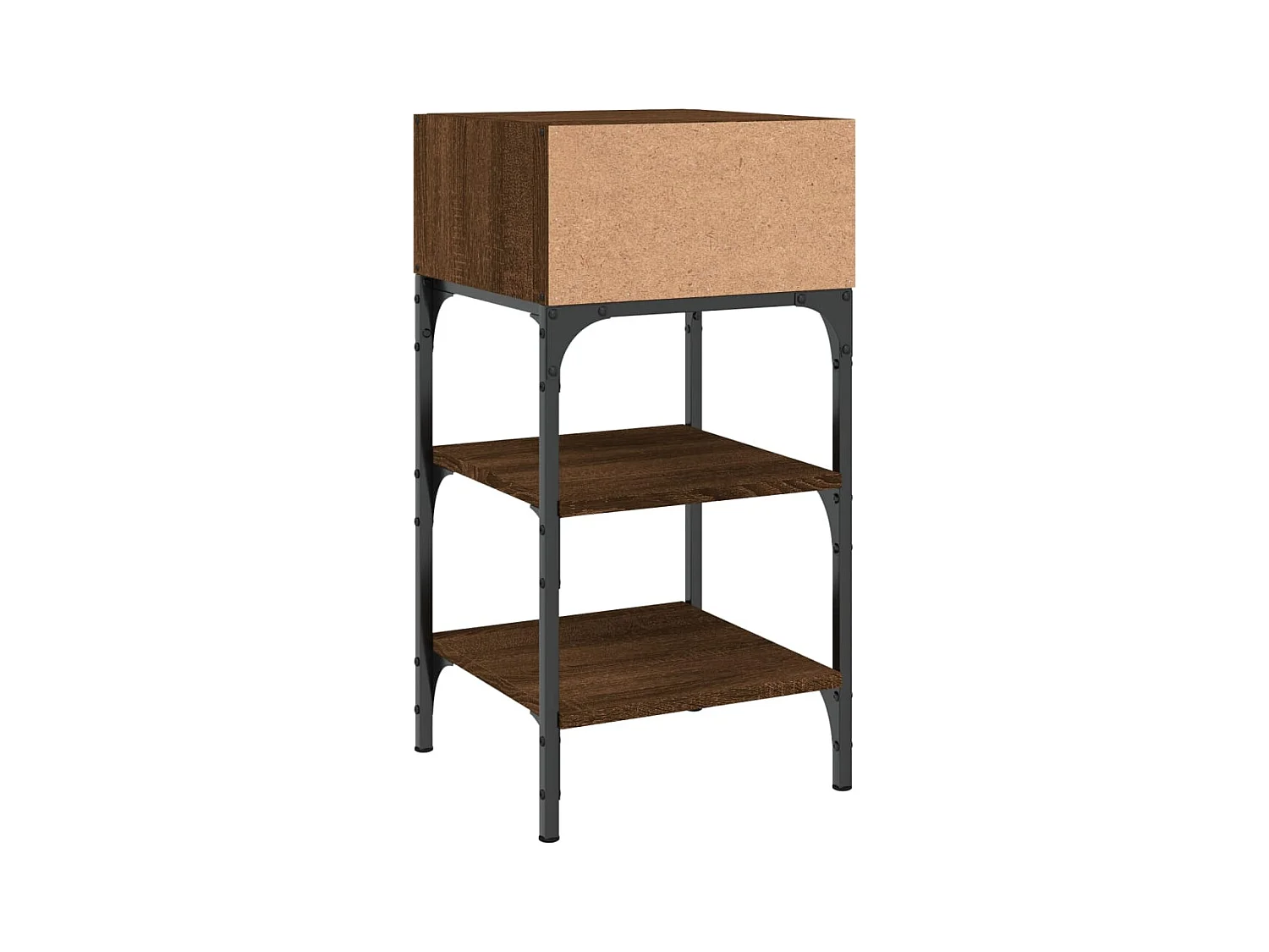 vidaXL Mesita noche 2 uds madera ingeniería marrón roble 35x34,5x70 cm