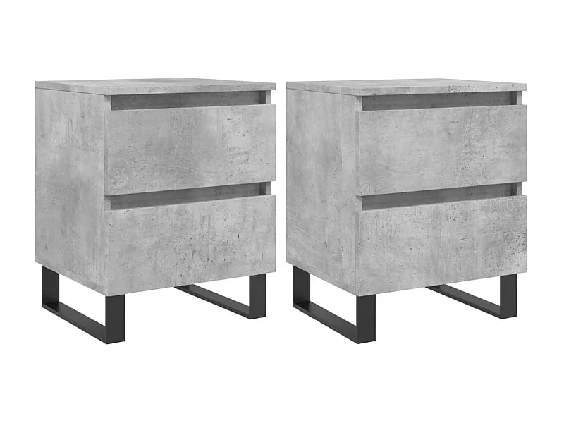 Tables de chevet 2 pcs gris béton 40x35x50 bois d’ingénierie