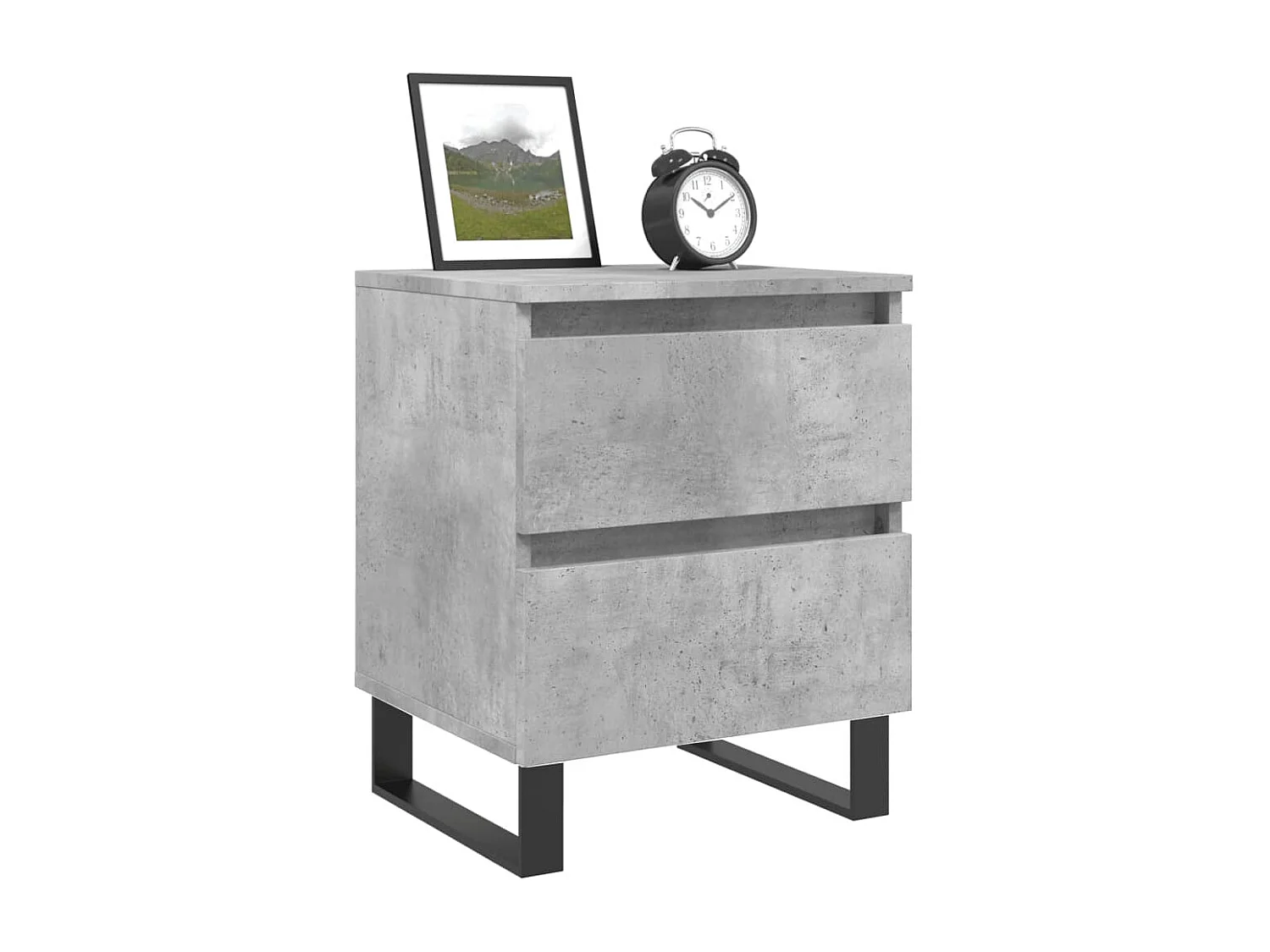 Tables de chevet 2 pcs gris béton 40x35x50 bois d’ingénierie