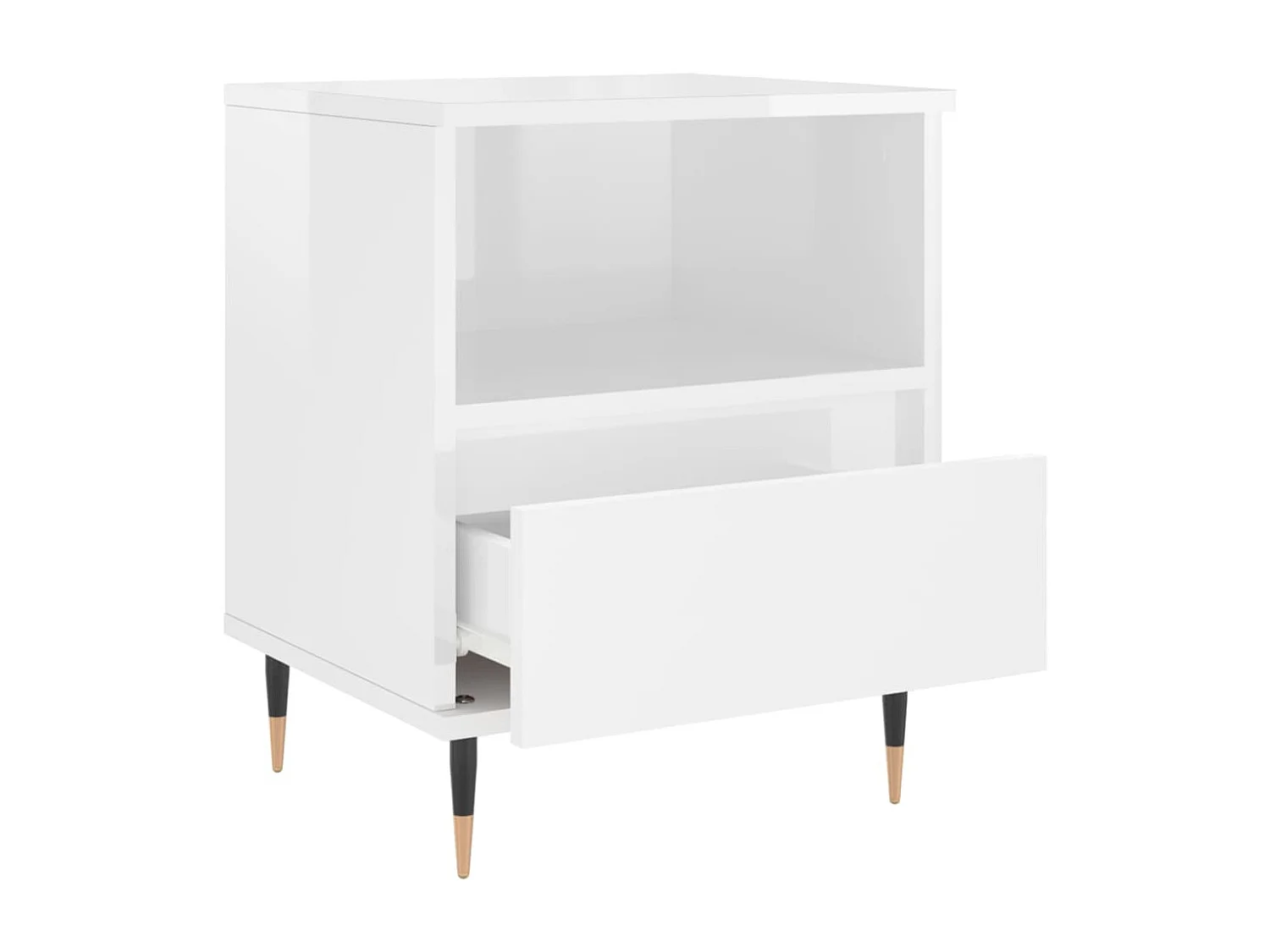 Tables de chevet 2 pcs blanc brillant 40x35x50