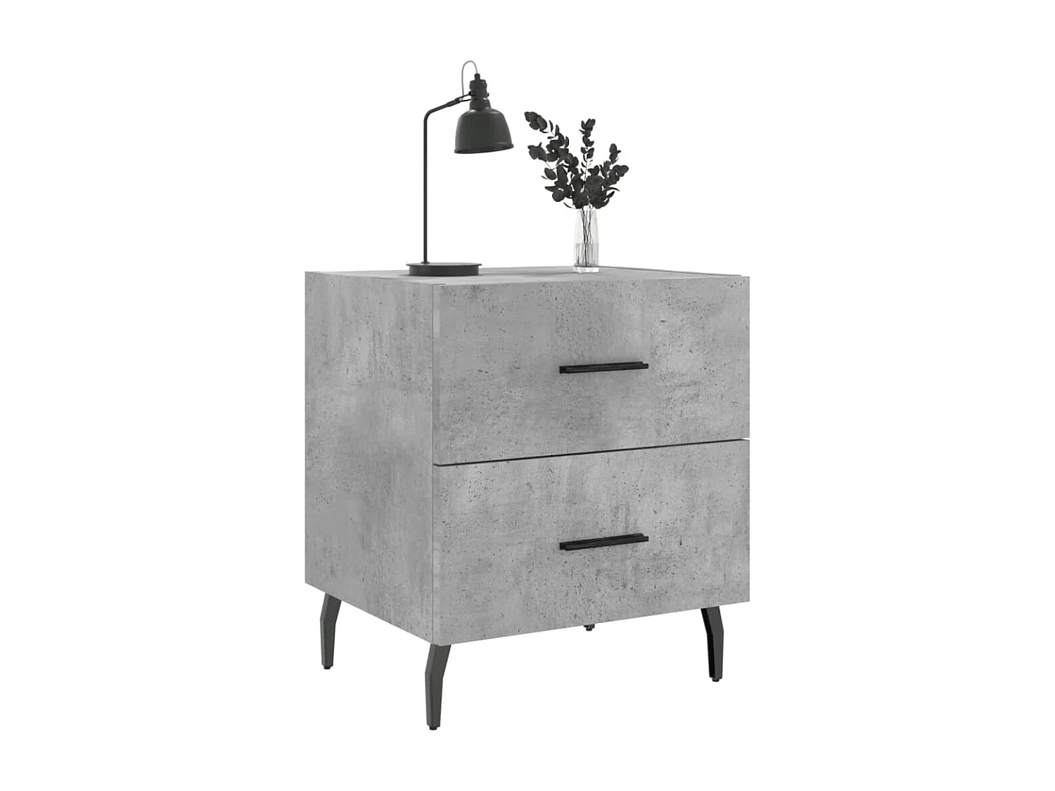 Tables de chevet 2pcs gris béton 40x35x47,5 bois d’ingénierie