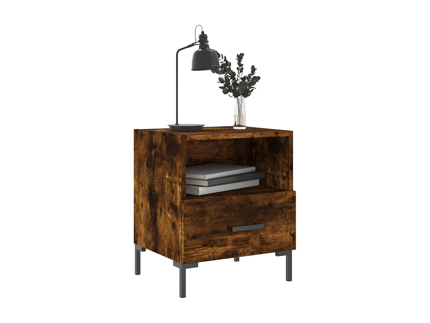 Tables de chevet 2pcs chêne fumé 40x35x47,5 bois d’ingénierie