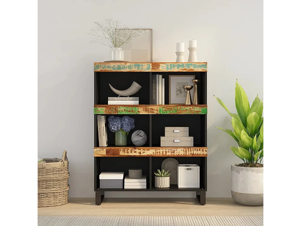 Armoire latérale 85x33x107 bois massif de récupération