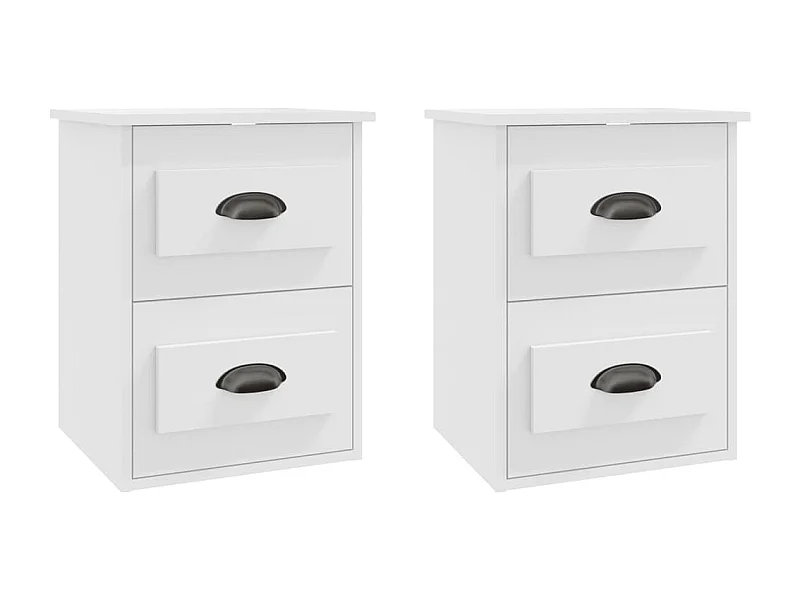 Tables de chevet murales 2 pcs blanc 41,5x36x53