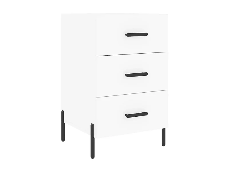 Table de chevet blanc 40x40x66 bois d'ingénierie