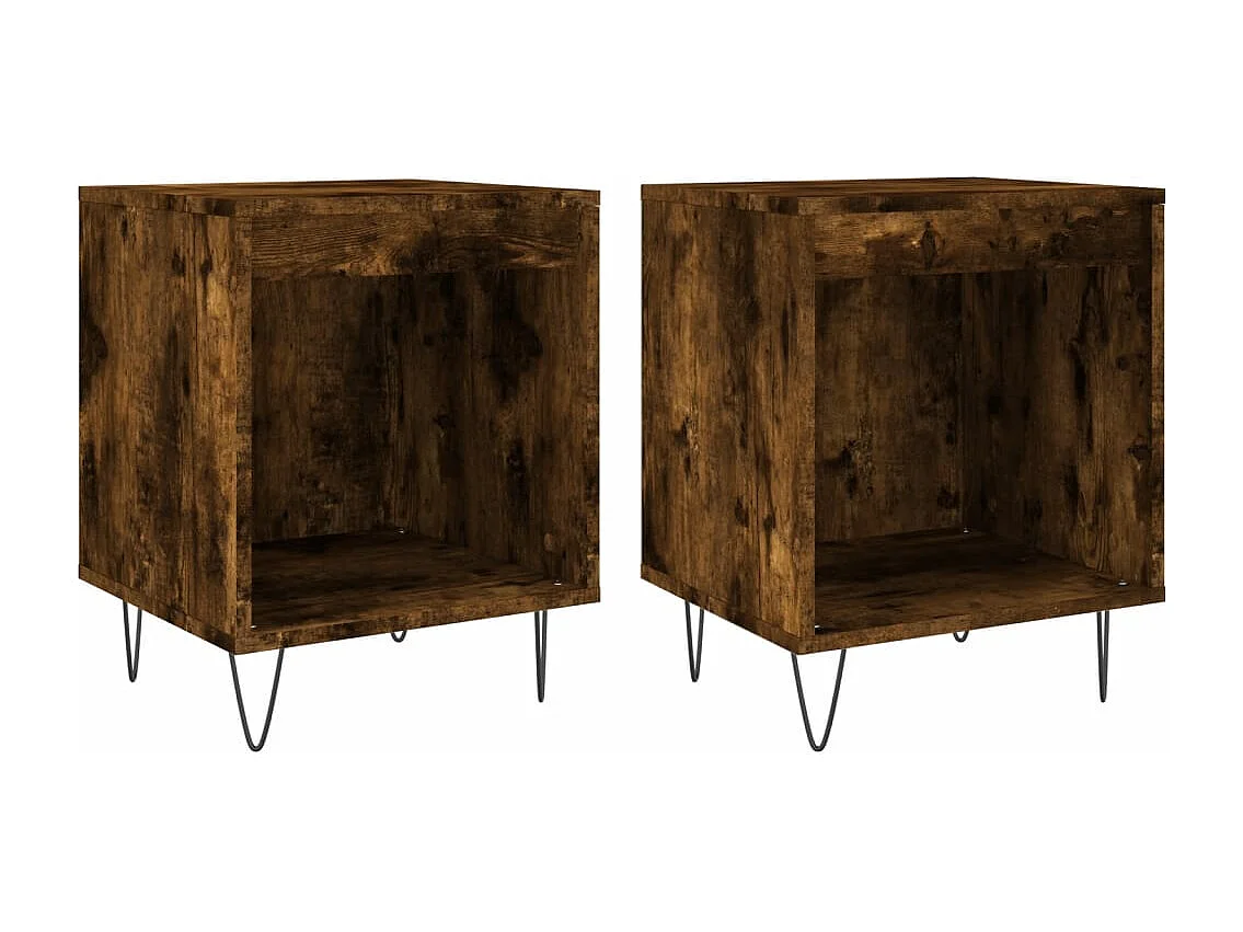 Tables de chevet 2 pcs chêne fumé 40x35x50 bois ingénierie