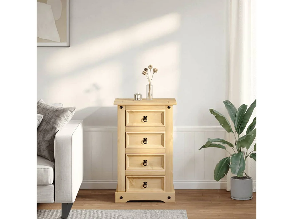 Table de chevet Corona 53x39x84 bois de pin massif