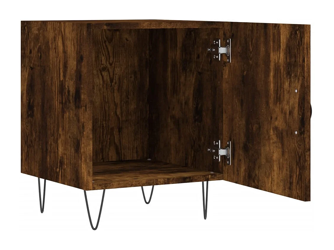 Tables de chevet 2 pcs chêne fumé 40x40x50 bois d'ingénierie